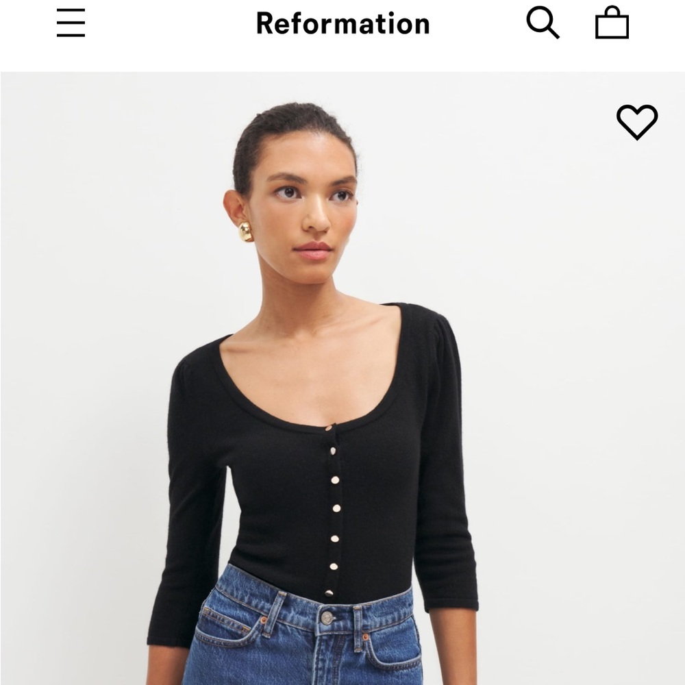 Reformation Matthew Cashmere Fitted Cardigan